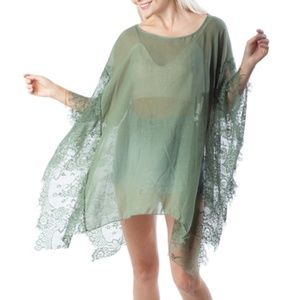 Khaki / 30% Cotton 70% Polyester / Lace Hem Cover